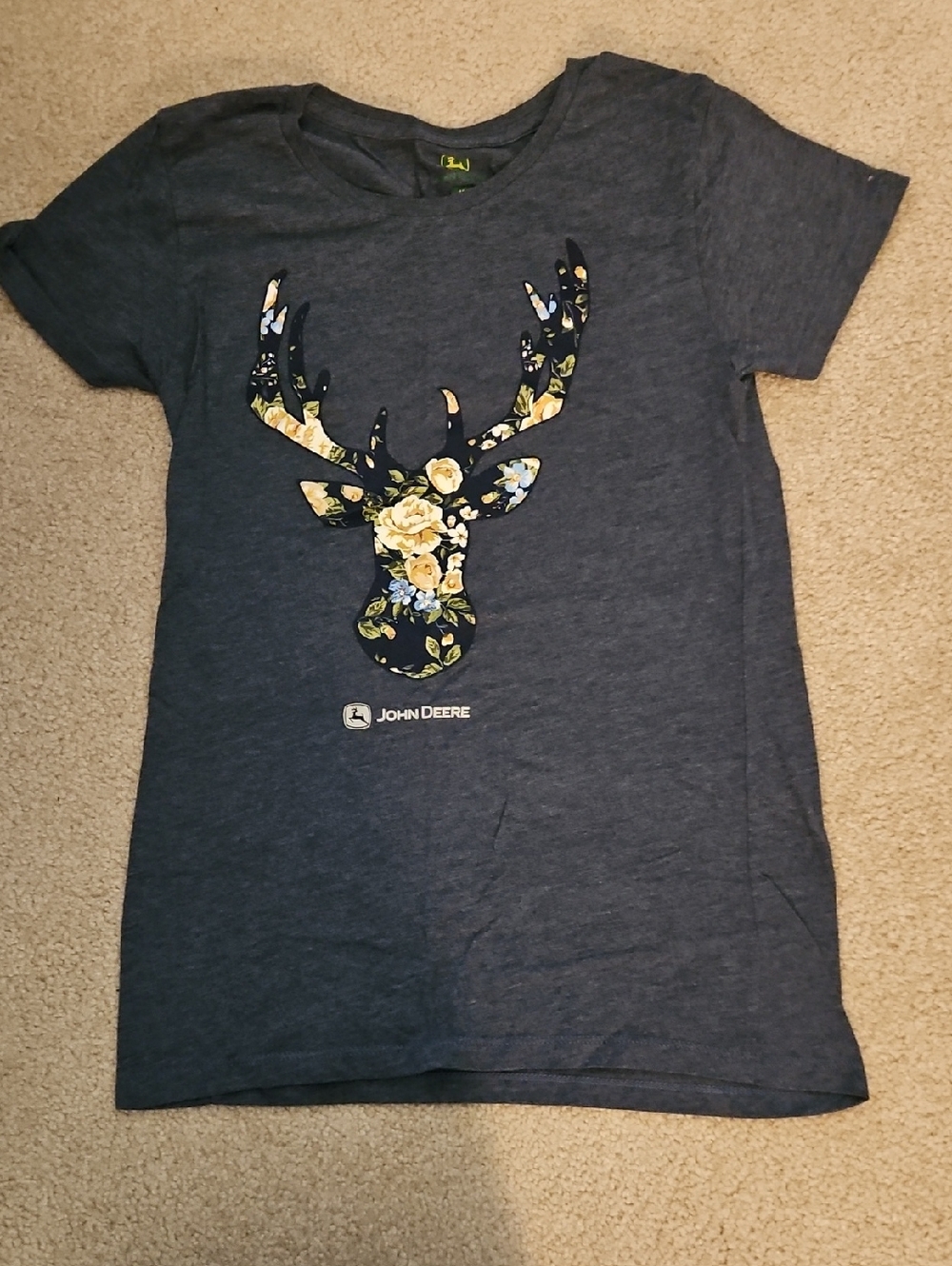 John Deere Navy Floral Deer Graphic Tee